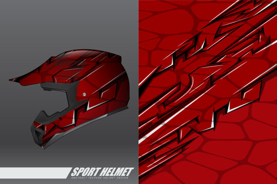 Racing helmet wrap decal and vinyl sticker design illustration