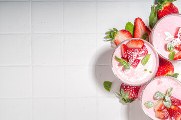 Strawberry panna cotta dessert