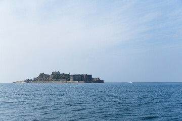 Fototapeta premium Abandoned Battleship island in Japan