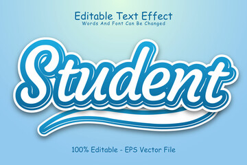 Student Editable Text Effect 3 Dimension Emboss Modern Style
