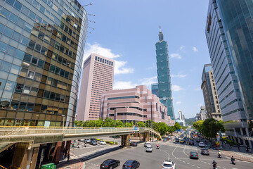 Fototapeta na wymiar Taipei, Taiwan Taipei city skyline and city life