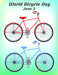 Illustration greeting card for World Bicycle Day