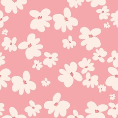 seamless vintage pattern. white flowers .light pink background. vector texture. trendy print for textiles and wallpaper.