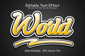 World Editable Text Effect 3 Dimension Emboss Modern Style