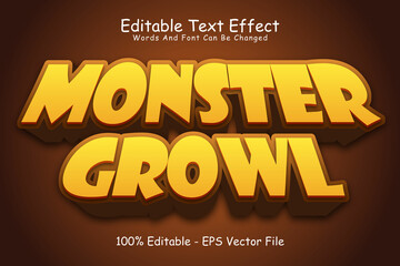 Monster Growl Editable Text Effect 3 Dimension Emboss Cartoon Style
