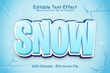Snow Editable Text Effect 3 Dimension Emboss Modern Style