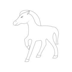 Angry horse pictogram vector illustration.