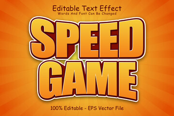 Speed Game Editable Text Effect 3 Dimension Emboss Cartoon Style