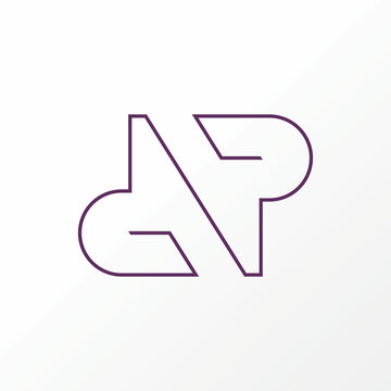 Unique letter or word DNP line thin font like pattern precision flip backwards image graphic icon logo design abstract concept vector stock. Can be used as a symbol related to initial or monogram