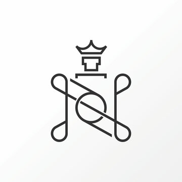 Unique letter or word N line thin font with crown like pattern  image graphic icon logo design abstract concept vector stock. Can be used as a symbol related to initial or luxury