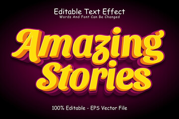 Amazing Stories Editable Text Effect 3 Dimension Emboss Modern Style