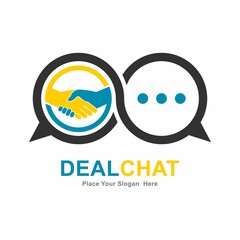 Deal chat vector logo template, Suitable for business and handshake symbol