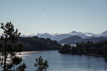 forests, lakes and snow-capped mountains in San Carlos de Bariloche, Argentina