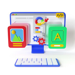 web illustration web development web design 3D illustration