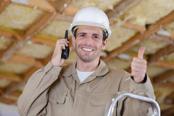 man with a walkie talkie