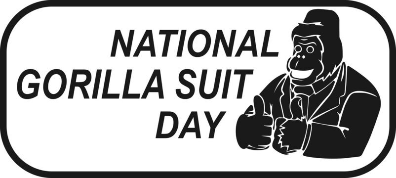 National gorilla suit day icon, gorilla icon vector