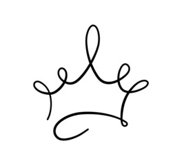 Hand drawn doodle crown. King crown sketch. Majestic tiara. King and queen royal diadem. Vector illustration isolated in doodle style on white background. © Elena Pimukova