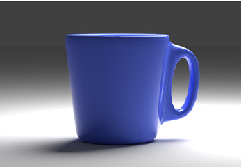 blue cup isolated on white