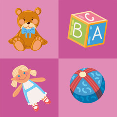 kids toys icons
