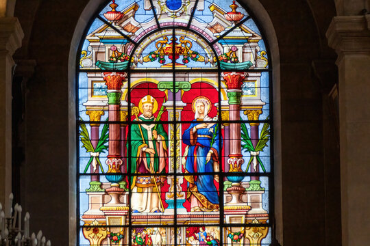 stained glass window in church