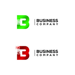 Abstract Letter B Logo design with Triangles Arrow Moving Forward for Financial Logistics Company