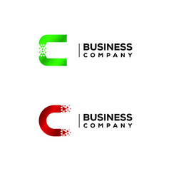 Abstract Letter C Logo design with Triangles Arrow Moving Forward for Financial Logistics Company