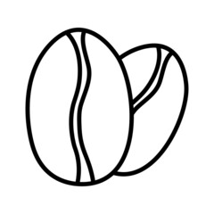 Coffee bean icon, isolated on white background.