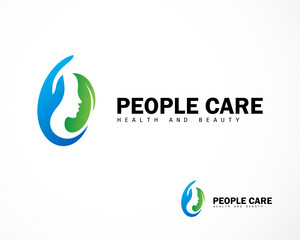 psychology logo creative health care nature herbal massage spa leave and people design concept