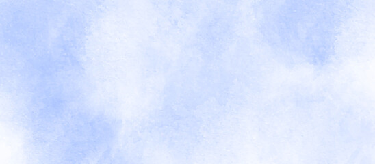 Beautiful cloudy sky blue painted watercolor background, creative and stylist grunge blue paper texture, Light blue cloudy sky with clouds.