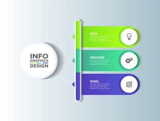 Gradient infographic business element design with 3 step