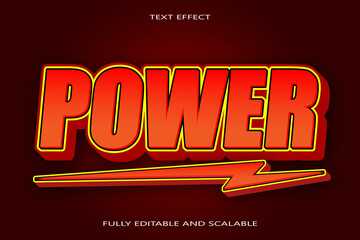 Power editable Text effect 3 dimension emboss modern style