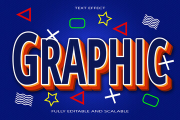 Graphic editable Text effect 3 Dimension emboss modern style