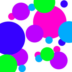 Multicolored circles on a white background. hand-painted. planets