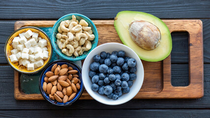 Plates with healthy food