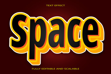 Space editable Text effect 3 Dimension emboss modern style
