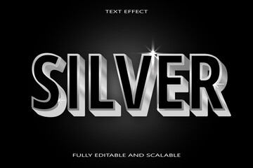 Silver editable Text effect 3 Dimension emboss Neon style