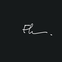 Initial Letter Eh handwriting logo hand drawn template vector