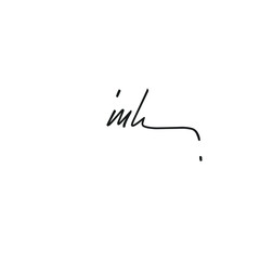 Initial Letter mh handwriting logo hand drawn template vector
