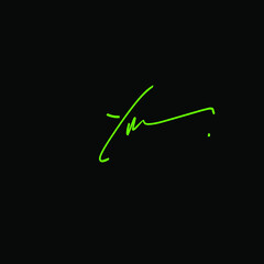 Initial Letter Yn handwriting logo hand drawn template vector