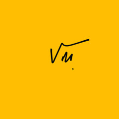 Initial Letter Vm handwriting logo hand drawn template vector