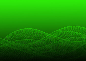 Abstract Background. Waveform on Green color with copy space for text. Illustration