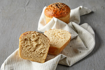 bread on a napkin