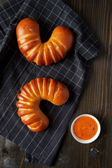 pies and honey on a napkin