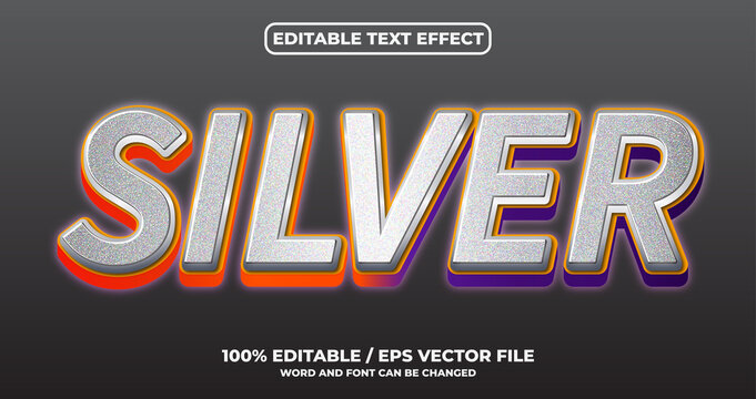 Silver Editable Text Effect