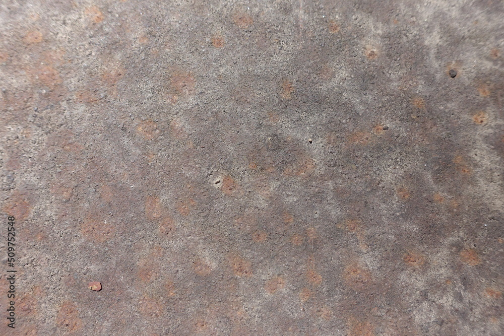 Poster View of old, weathered and rusted metal sheet from above