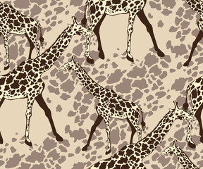 Giraffe. Seamless abstract pattern. Fashion textiles, fabric, wallpapire, packaging. 
