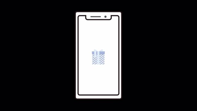 スマートフォン　オンラインショッピングのアニメーション動画　正面