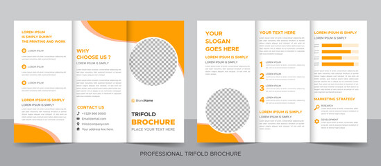 Creative corporate modern business trifold brochure template, trifold layout, letter, a4 size brochure.