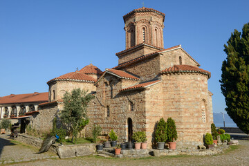 View at the monastery of Saint Naum in Macedonia - obrazy, fototapety, plakaty