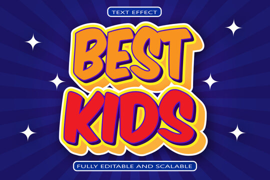 Best Kids Editable Text Effect 3D Emboss Comic Style © Maulida